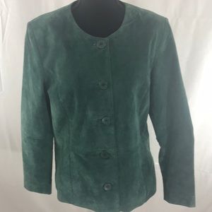 Coldwater Creek Green Suede Leather Jacket  Size L
